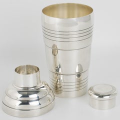 Art Deco Silver Plate Cocktail Shaker by SGCO Paris, 1940s