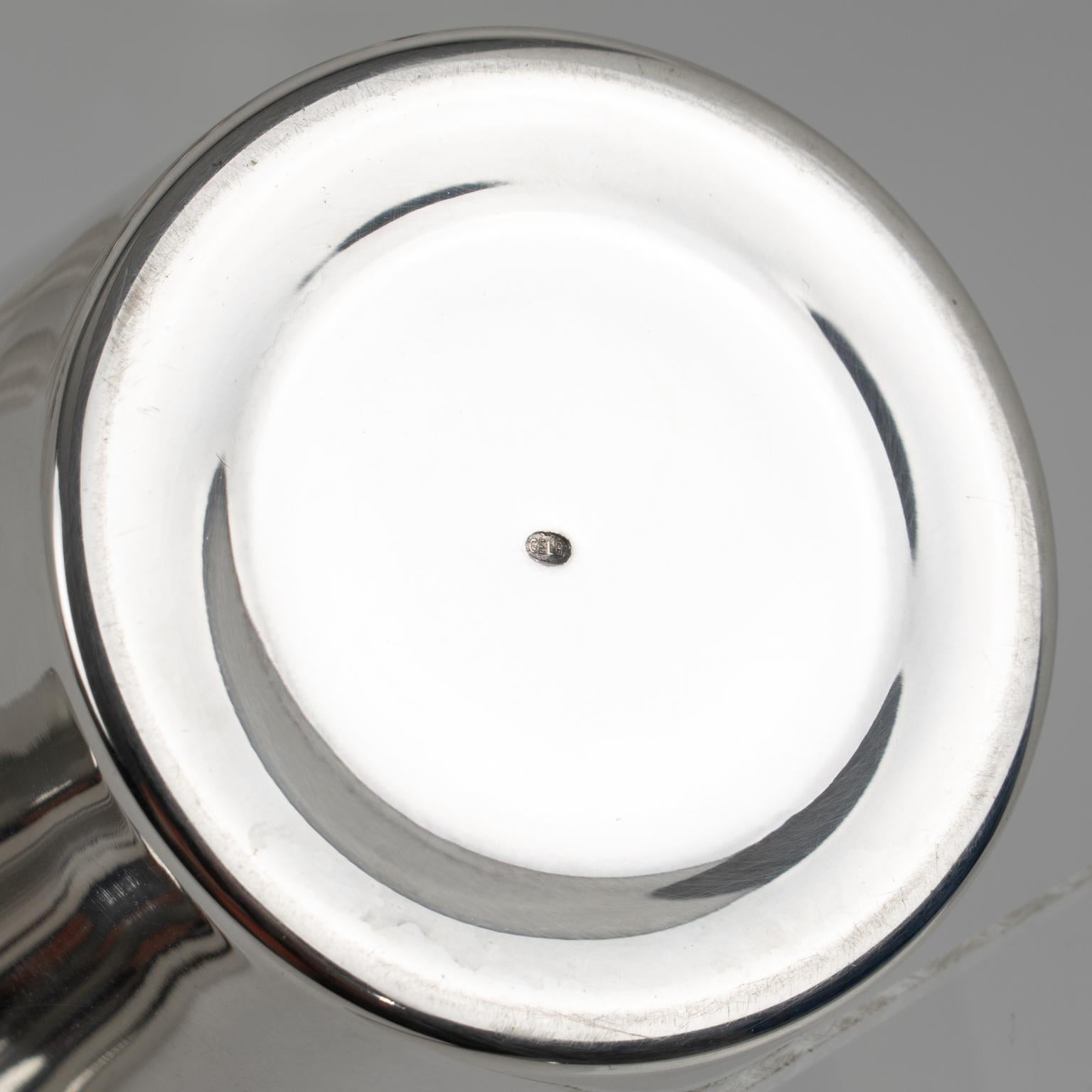 Art Deco Silver Plate Cocktail Shaker by Silversmith Gelb Paris For Sale 4