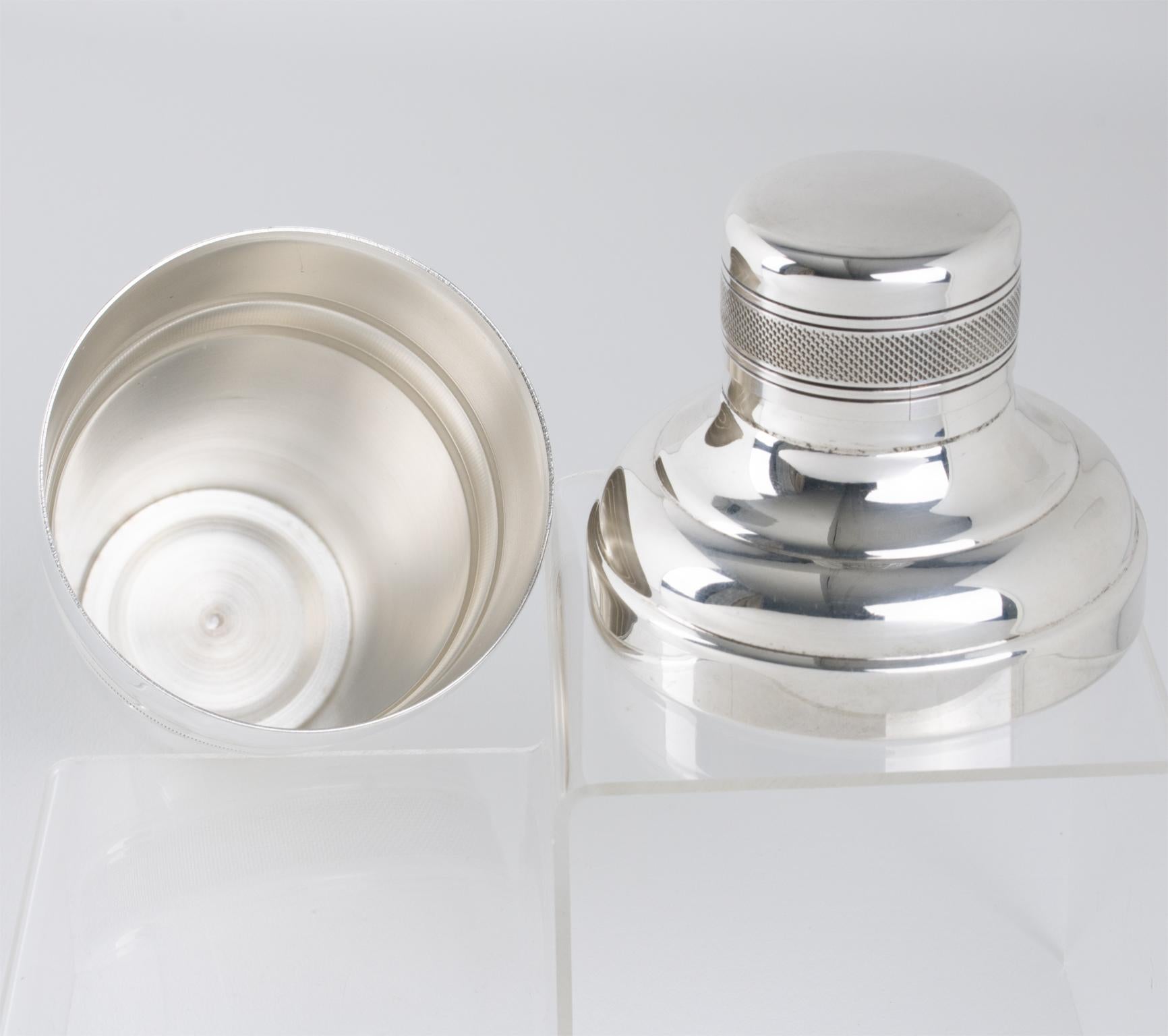 Mid-20th Century Art Deco Silver Plate Cocktail Shaker by Silversmith Gelb Paris For Sale