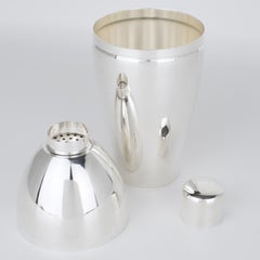 Shakers da cocktail in argento Art Deco dell'argentiere Longuet, Parigi, circa 1950
