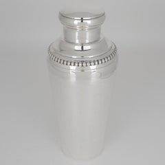 Shakers à cocktail en métal argenté Art déco par l'orfèvre Louis Pechard, années 1940