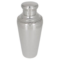 Art Deco Silver Plate Cocktail Shaker by Silversmith Louis Pechard, 1940s