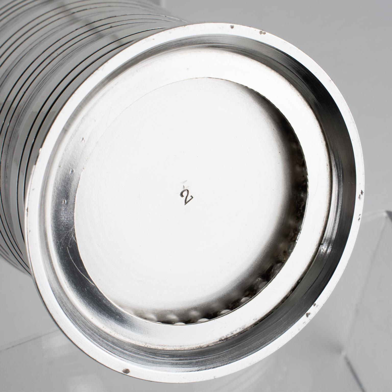 Art Deco Silver Plate Cocktail Shaker by Silversmith Memery France, 1940s For Sale 2