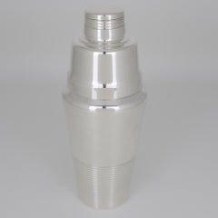 Art Deco Silver Plate Cocktail Shaker by Silversmith Orfévrerie Liberté, 1940s