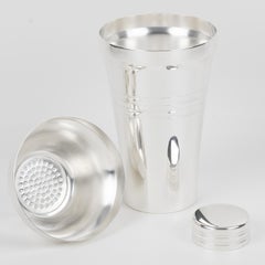 Art Deco Silver Plate Cocktail Shaker by Silversmith Saint Medard France