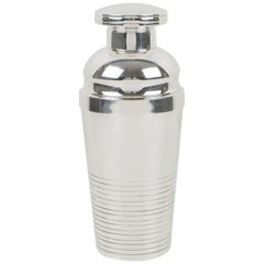 Art Deco Cocktail Shaker aus Silberblech von Silberschmied Saint Medard Frankreich