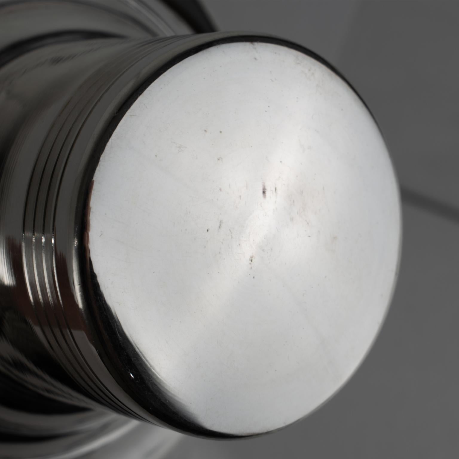 Art Deco Silver Plate Cocktail Shaker by Silversmith Stassart, Paris 1940s For Sale 4