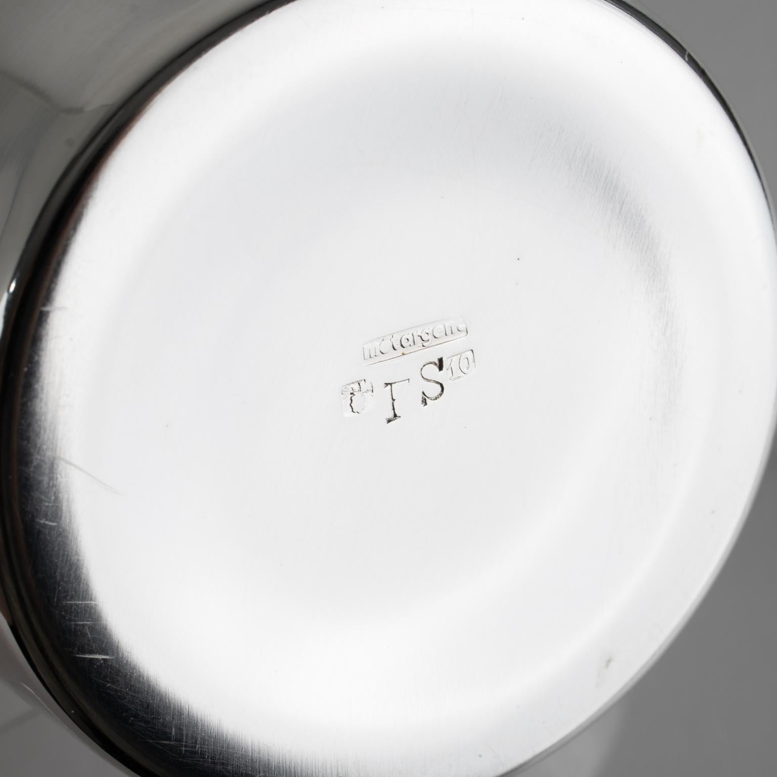 Art Deco Silver Plate Cocktail Shaker by Silversmith Stassart, Paris 1940s For Sale 2
