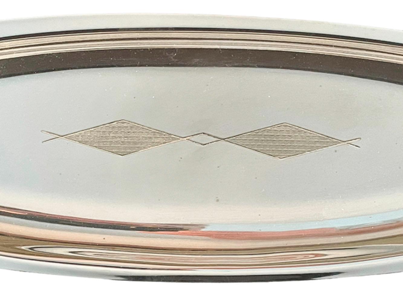 20th Century Art Deco Silver Plate Hors D' Oeuvres Tray For Sale