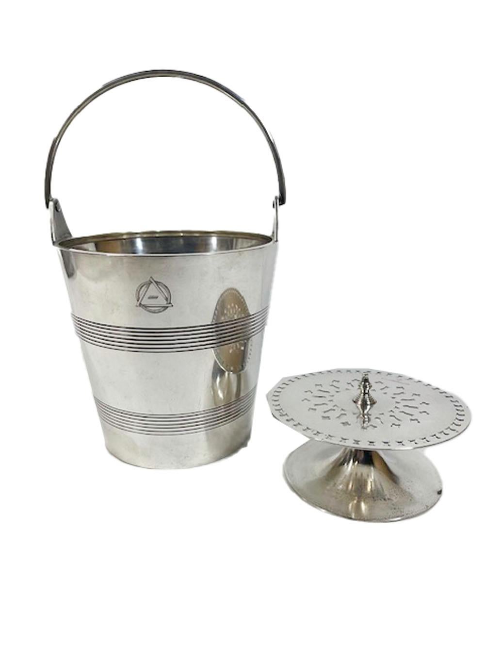 Art Deco Silver Plate Ice Bucket by Elkington & Co., Birmingham, England 2