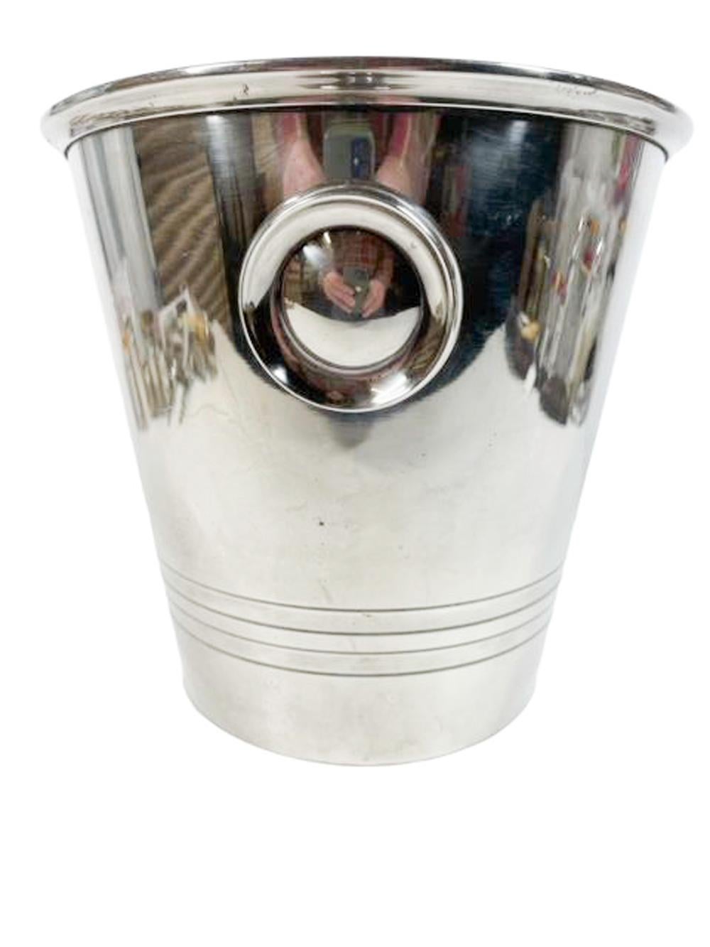 Versilberter Art-Déco-Eiskübel / Champagner-, Weinkühler (Art déco) im Angebot
