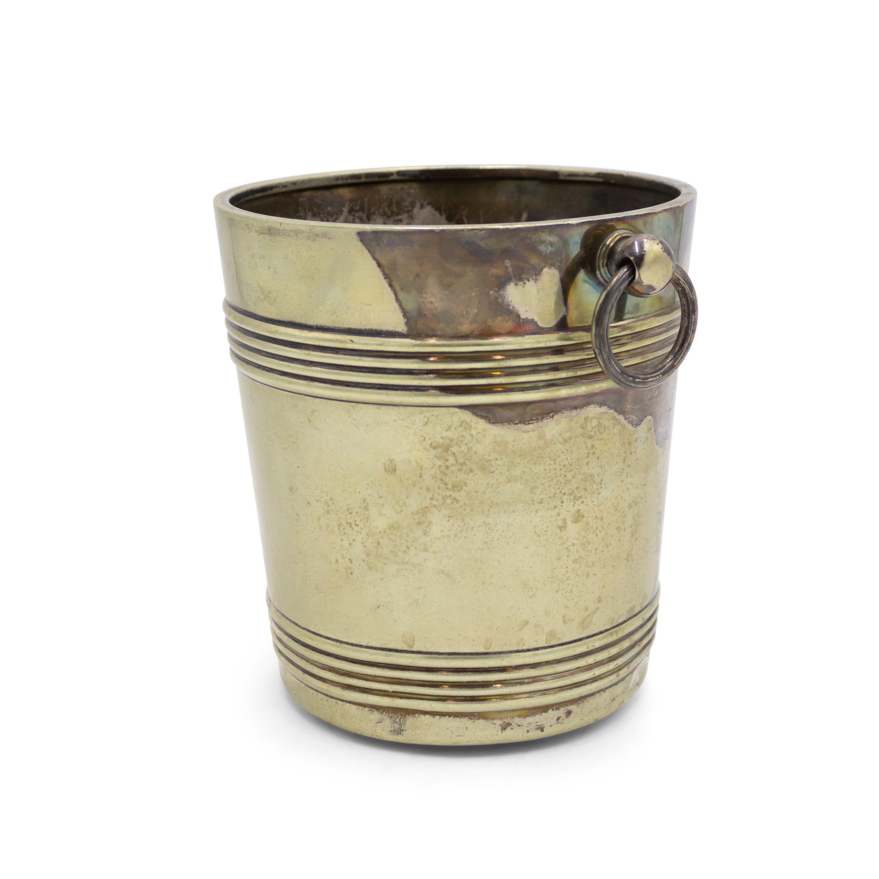 2 American Art Deco silver plate ice buckets with ring handles (PRICED EACH)