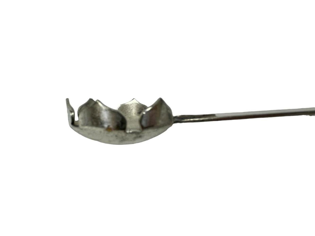 American Art Deco Silver Plate Ice Tong with Circular Cap Form Grips For Sale