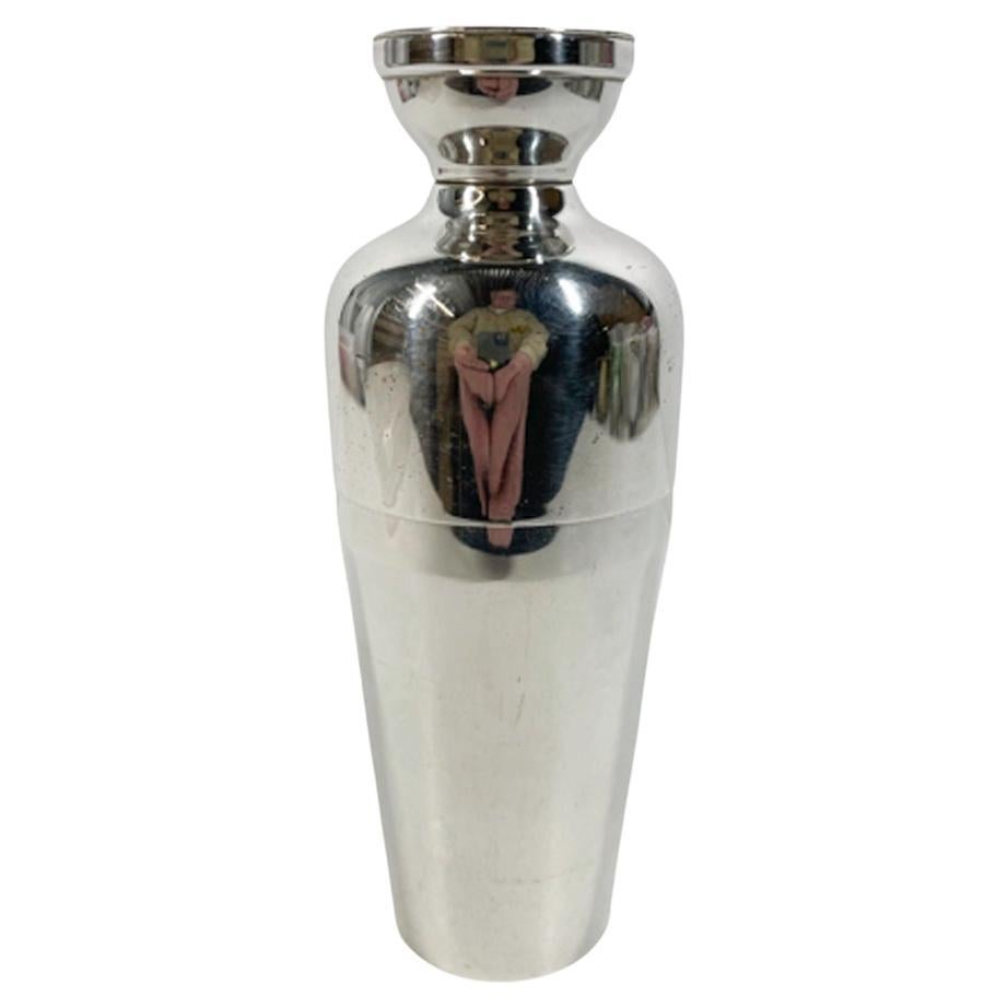 Art Deco Silver Plate Individual Size Cocktail Shaker by Napier For Sale