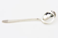Art Deco Silver Plate Large Soup Ladle Or Serving PIece With Designs, 1920's