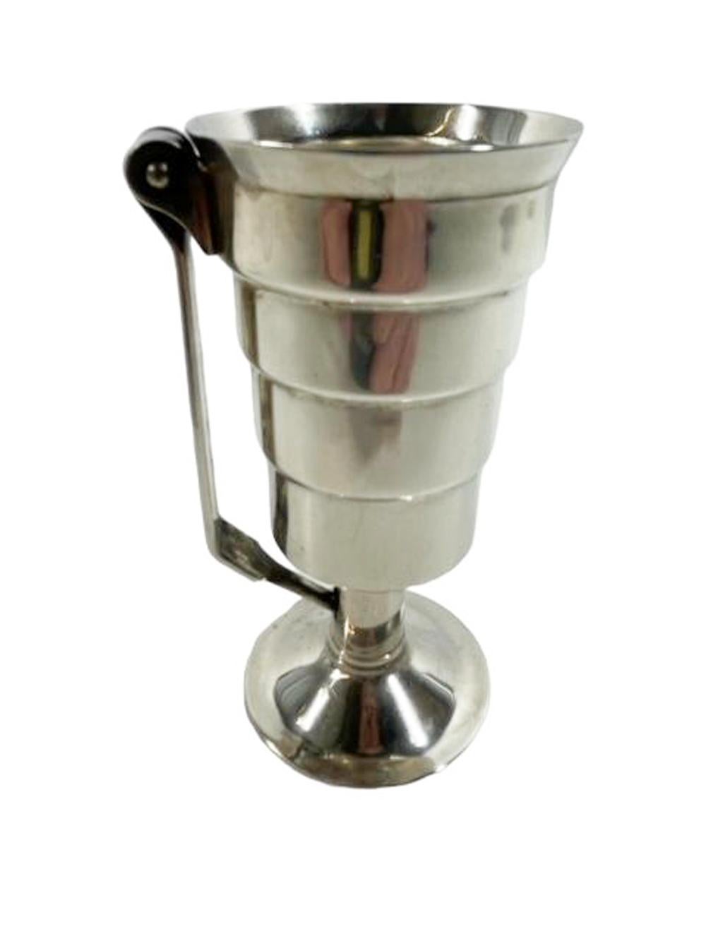 Art Deco Silver Plate Mechanical Spirit Measure / Jigger by Napier In Good Condition For Sale In Chapel Hill, NC