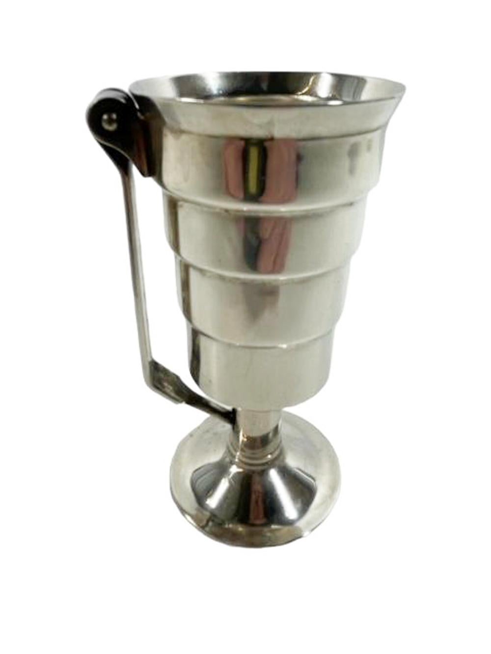 Art Deco Silver Plate Mechanical Spirit Measure / Jigger by Napier In Good Condition In Chapel Hill, NC