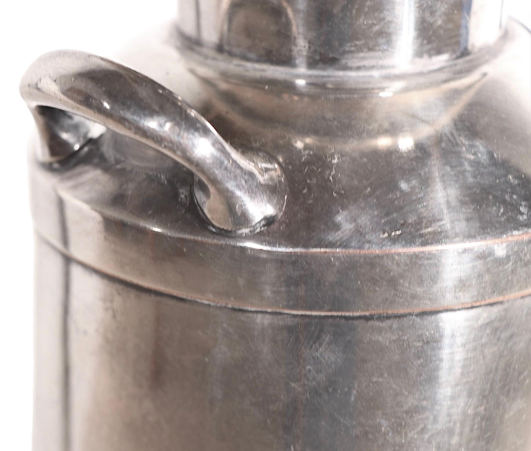 Art Deco Silver Plate Milk Can Cocktail Shaker by Warwick In Good Condition For Sale In New York, NY