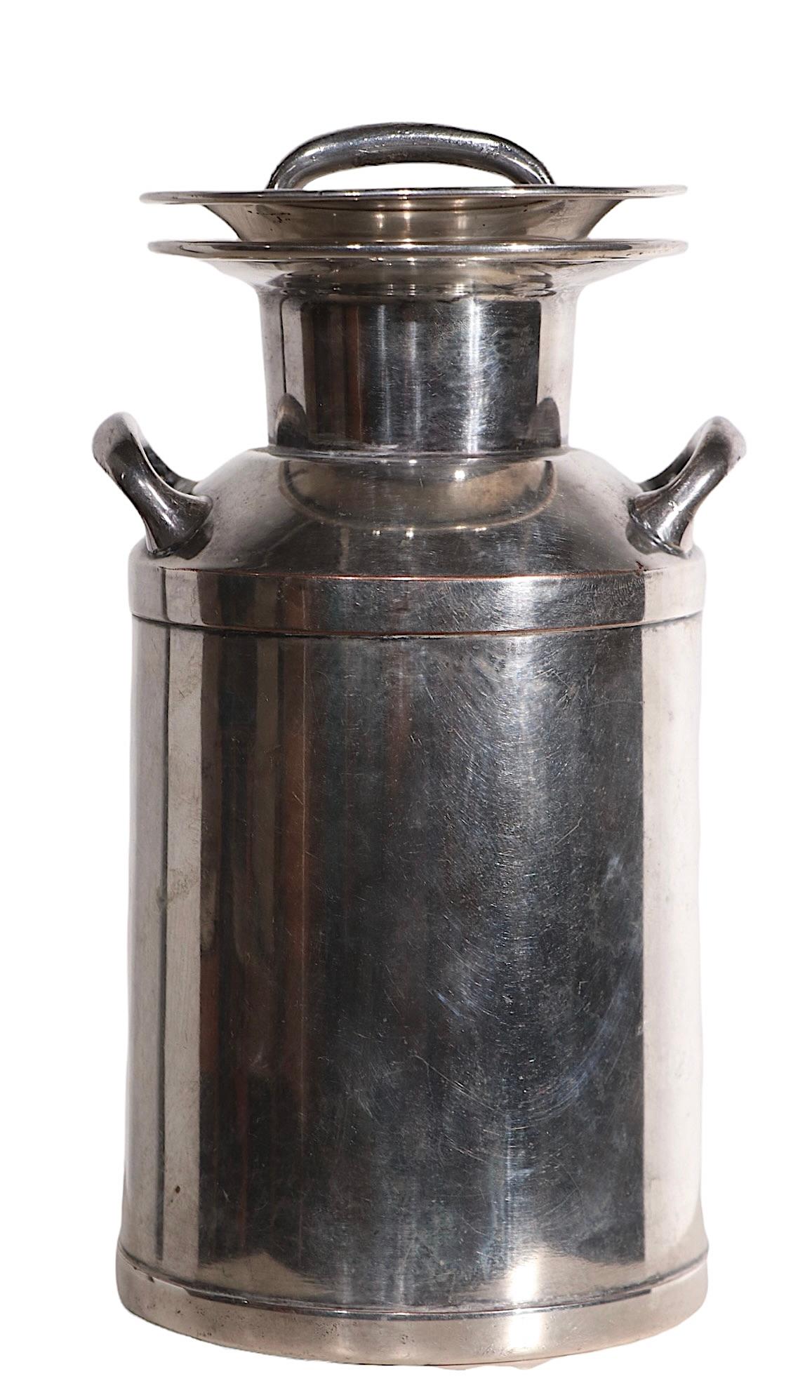 Art Deco Silver Plate Milk Can Cocktail Shaker by Warwick For Sale 2