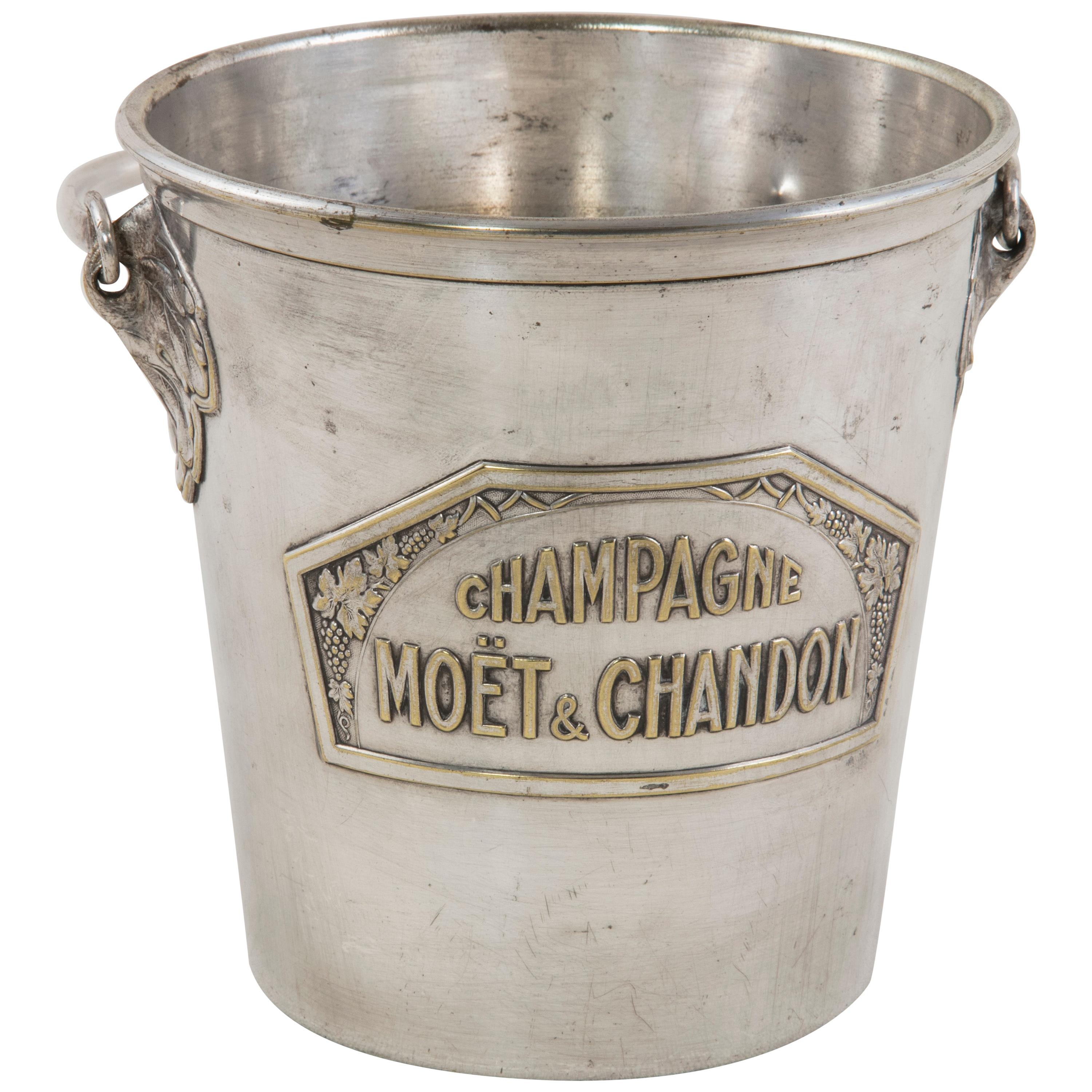 Art Deco Silver Plate Moet et Chandon Ice Bucket, Champagne Bucket