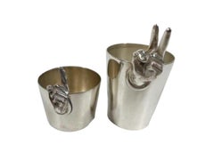 Art Deco Silver Plate Napier "One Finger / Two Finger" Spirit Measure / Jiggers