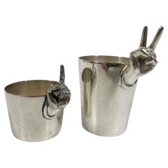 Art Deco Silver Plate Napier "One Finger / Two Finger" Spirit Measure / Jiggers