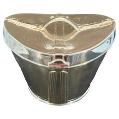 Art Deco Silver Plate Novelty Biscuit Box in the Form of a Victorian Top Hat Box