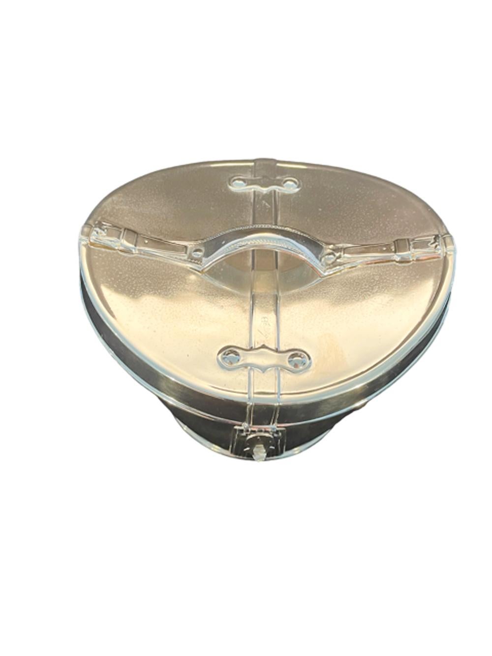 Art Deco Silver Plate Novelty Biscuit Box in the Form of a Victorian Top Hat Box For Sale 2