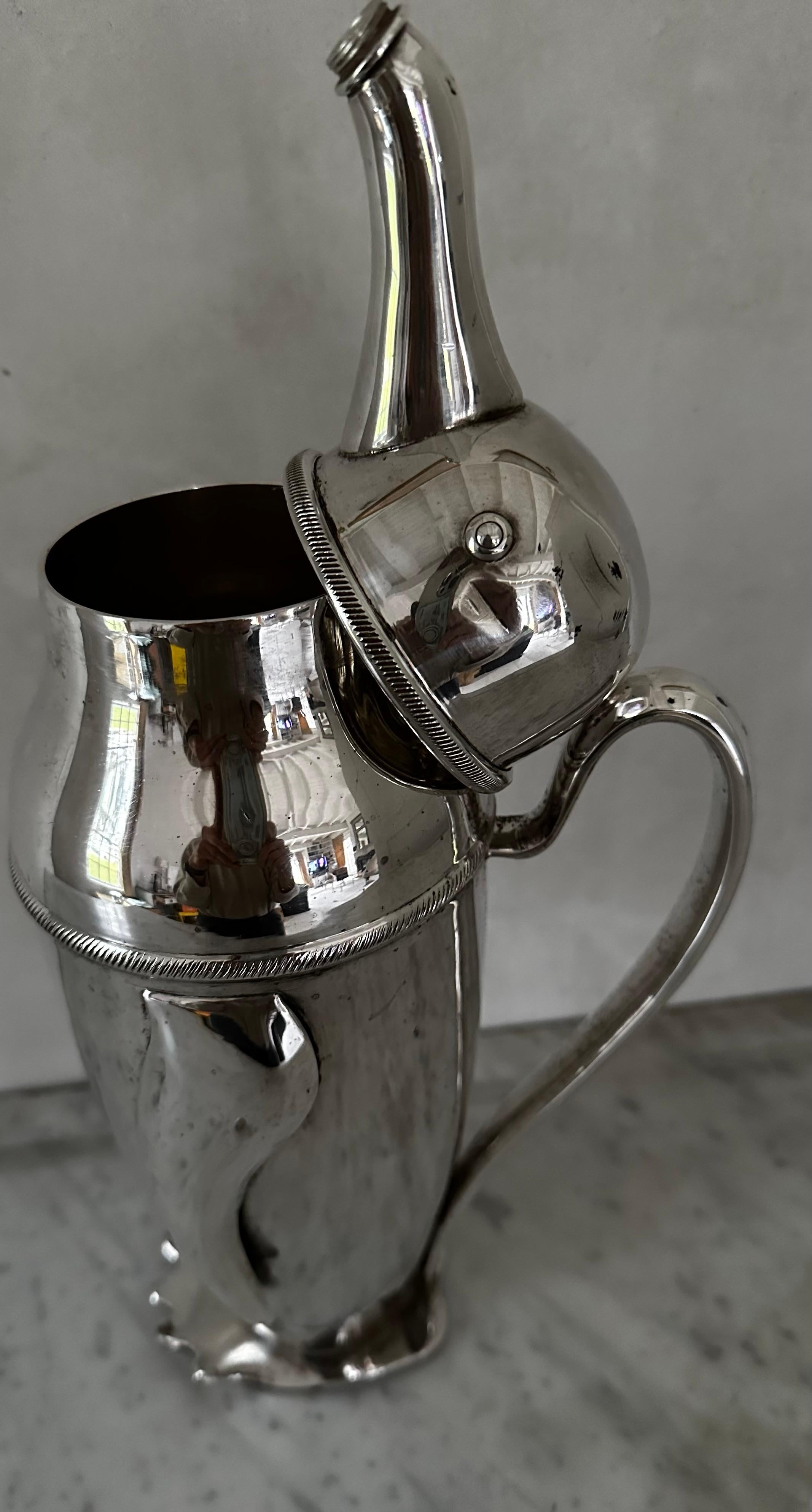 Art Deco Silver Plate Penguin Cocktail Shaker Pitcher For Sale 2