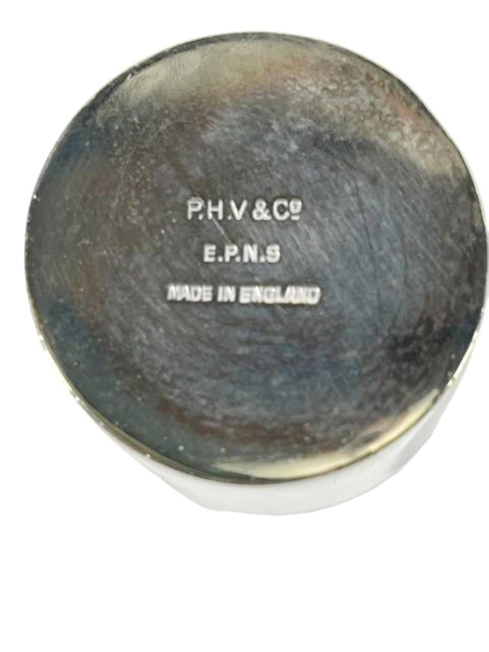 Art Deco Silver Plate PH Vogel Cocktail Shaker Form Spirit Measure w/ Funnel Top For Sale 5