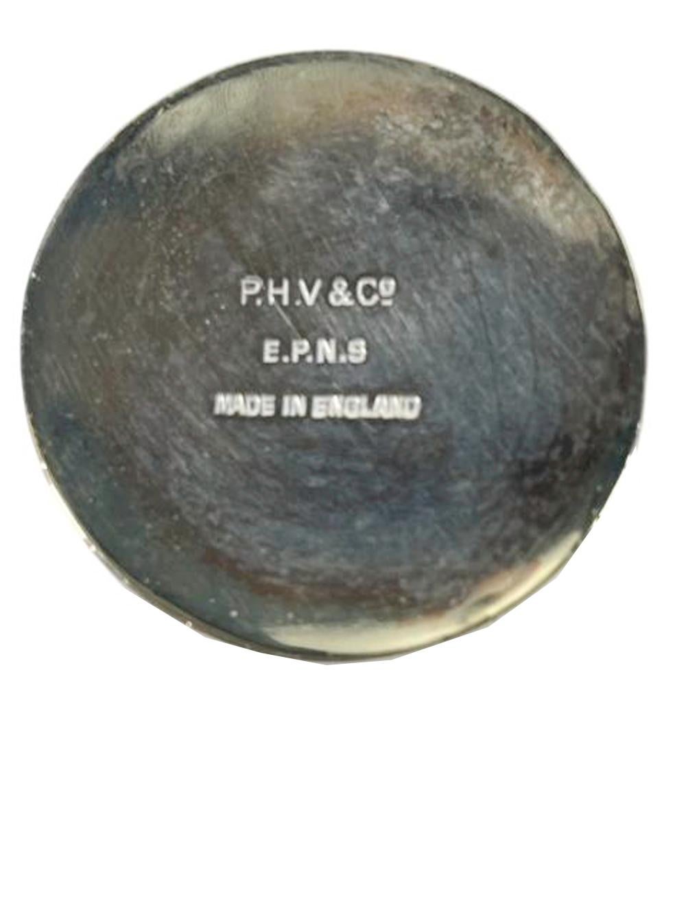 Art Deco Silver Plate PH Vogel Cocktail Shaker Form Spirit Measure w/ Funnel Top For Sale 4