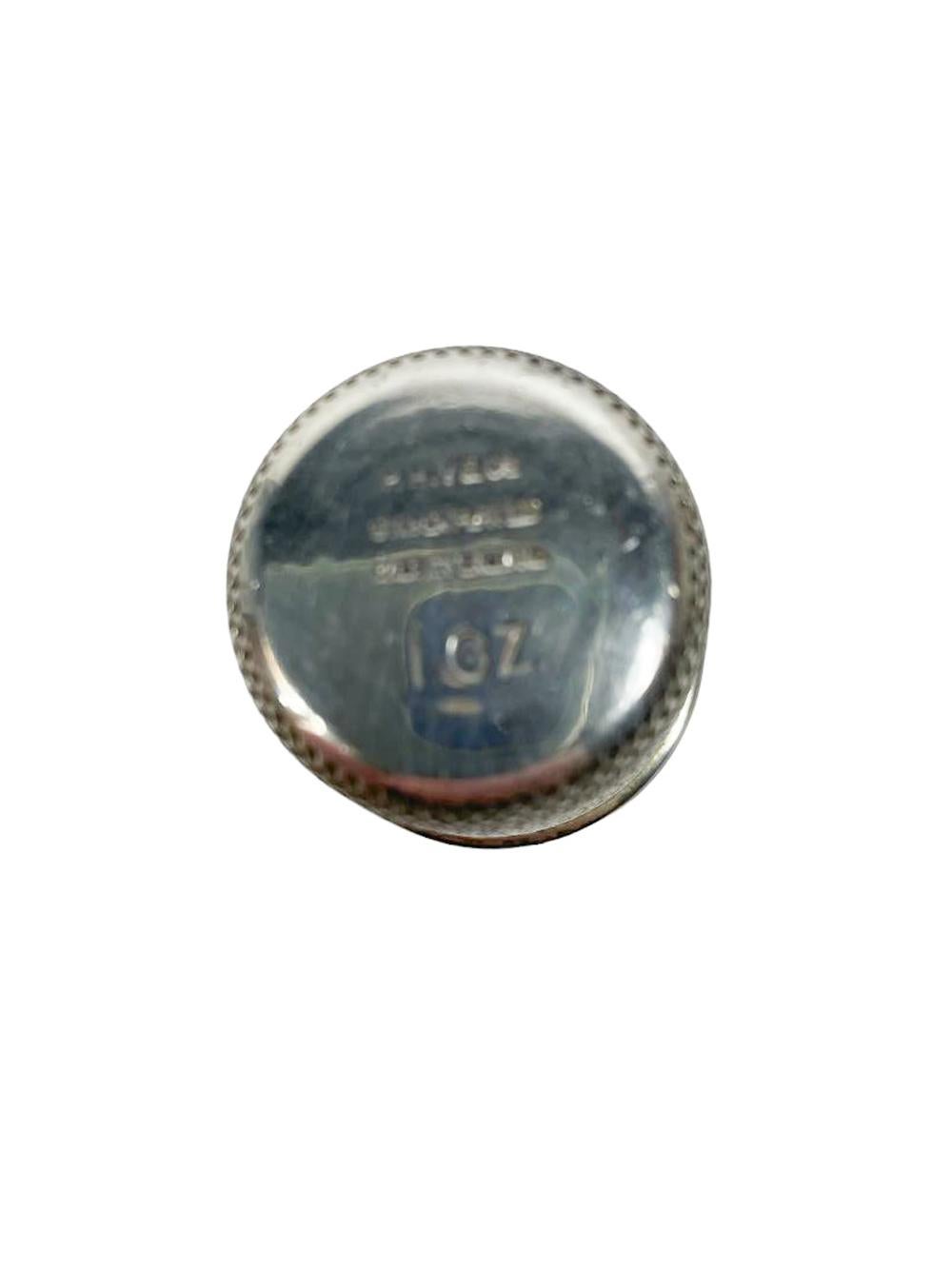 Versilberter Art-Déco- Spirit Measure von P.H. Vogel „JUST A THIMBLEFUL“ (20. Jahrhundert) im Angebot