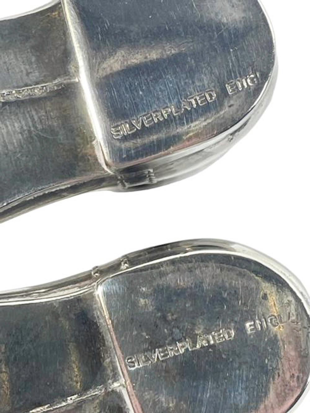 20th Century Art Deco Silver Plate Spirit Measures in the Form of a Pair of Boots For Sale