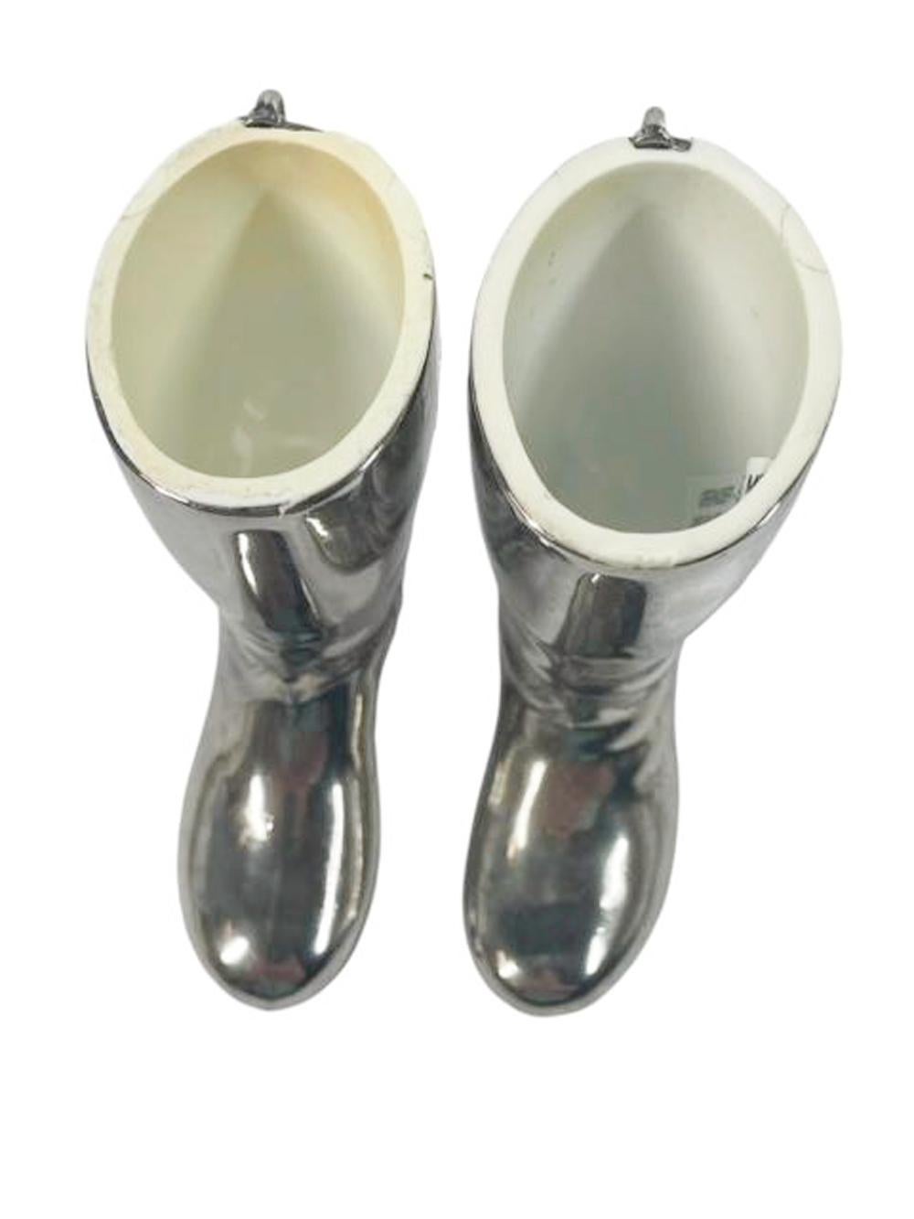 Art Deco Silver Plate Spirit Measures in the Form of a Pair of Boots For Sale 1