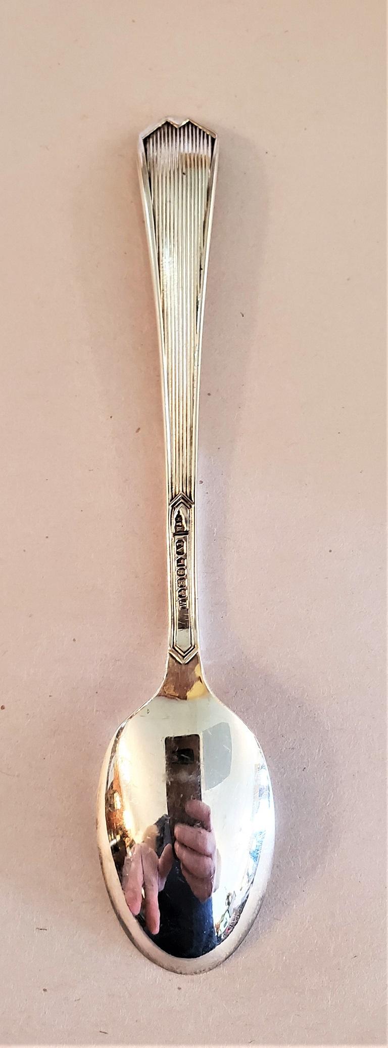 Hand-Crafted Art Deco Silver Plate Tea Spoon Set, Walker & Hall, Sheffield