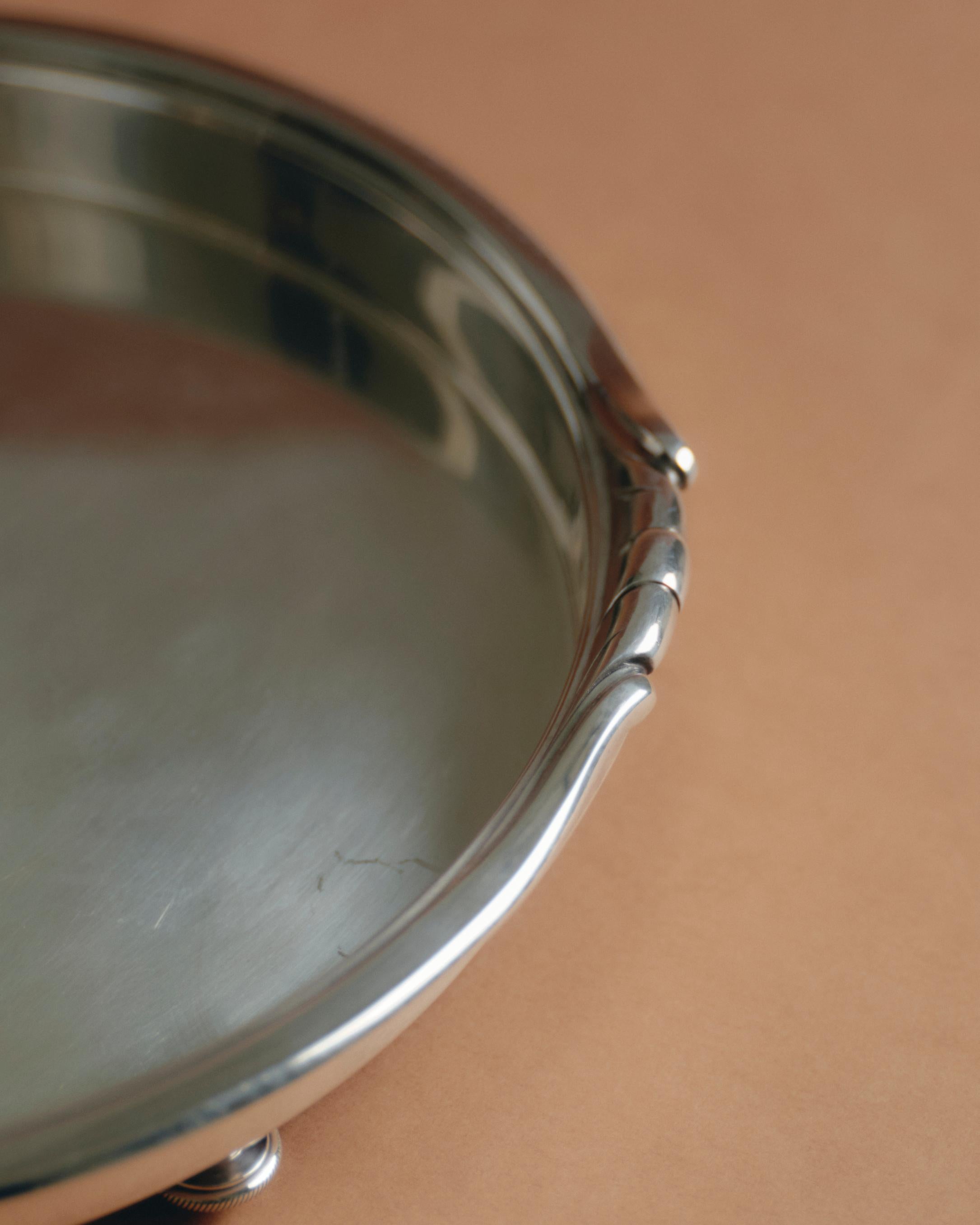 Art Deco versilberter Vorspeisenteller, 1930er Jahre (Versilberung) im Angebot