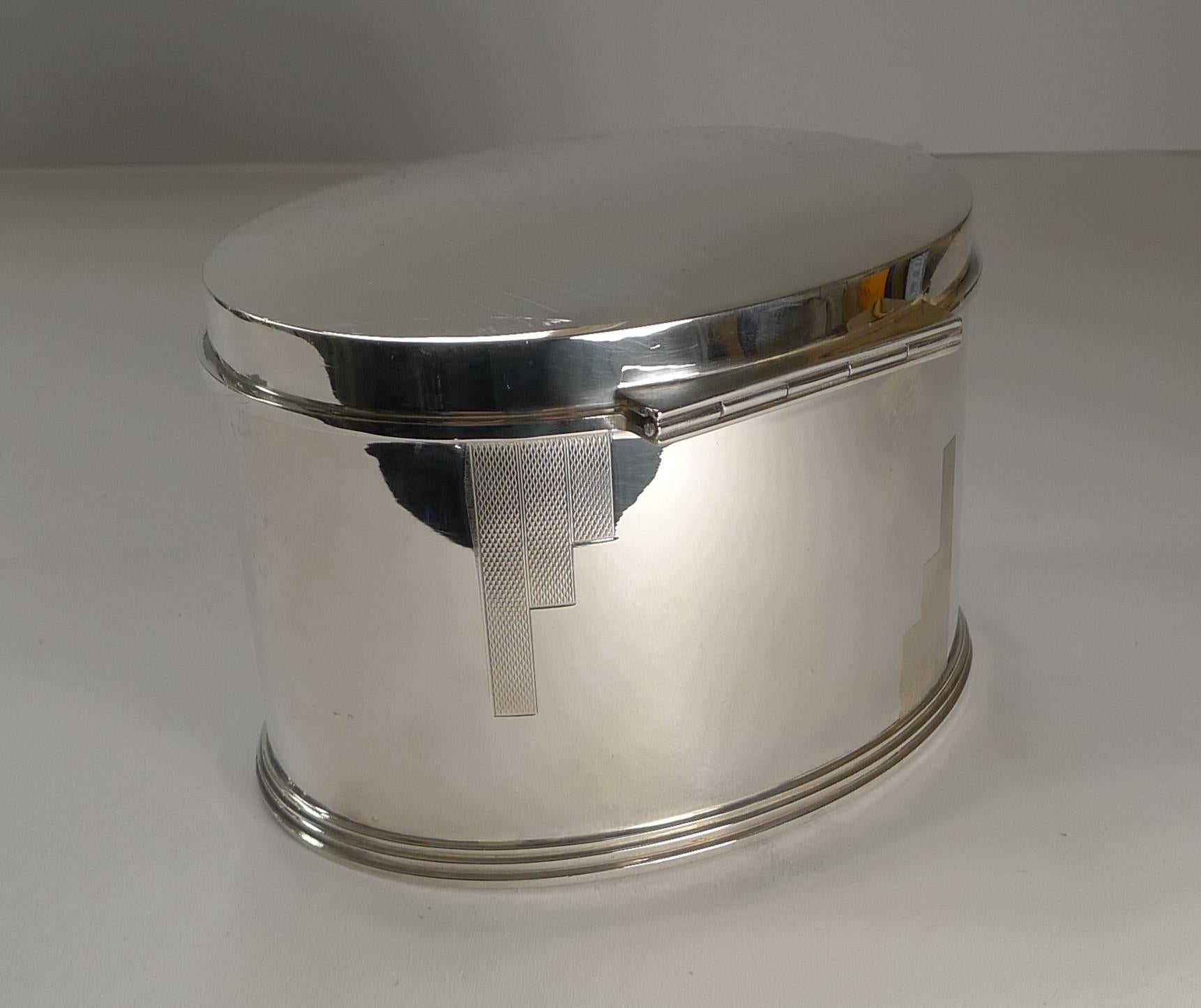 Early 20th Century Art Deco Silver Plated Biscuit Box by Mappin and Webb, c.1925