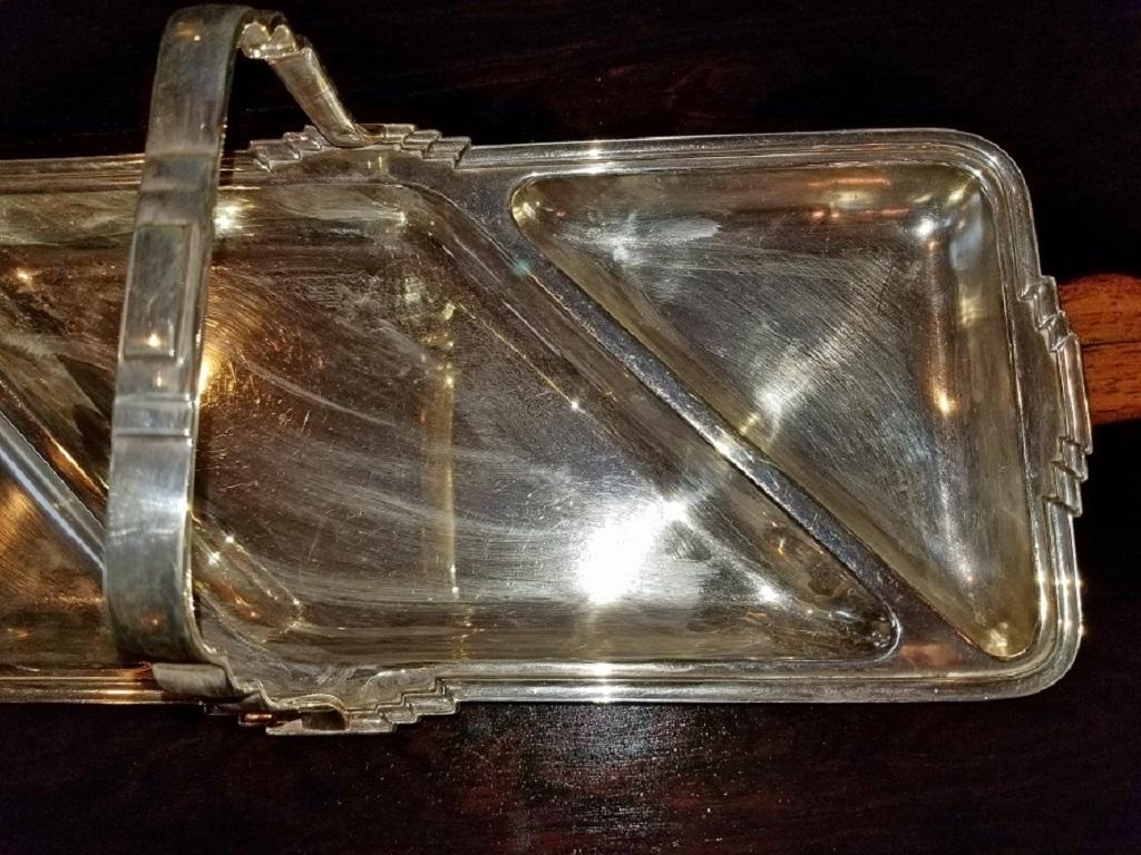 English Art Deco Sheffield Silver Plated Bon Bon Dish For Sale
