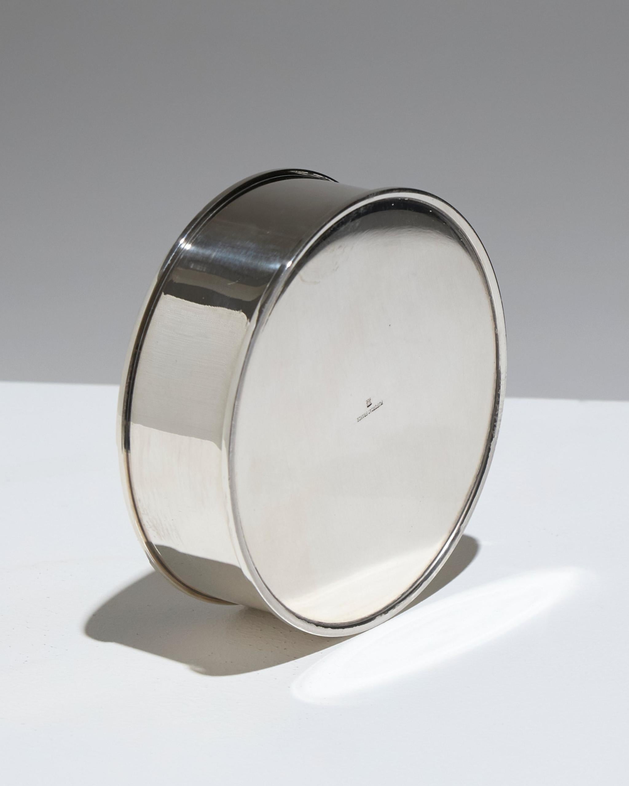 Art Deco Silver-Plated Box, Puiforcat, 1920s In Good Condition For Sale In PARIS, FR