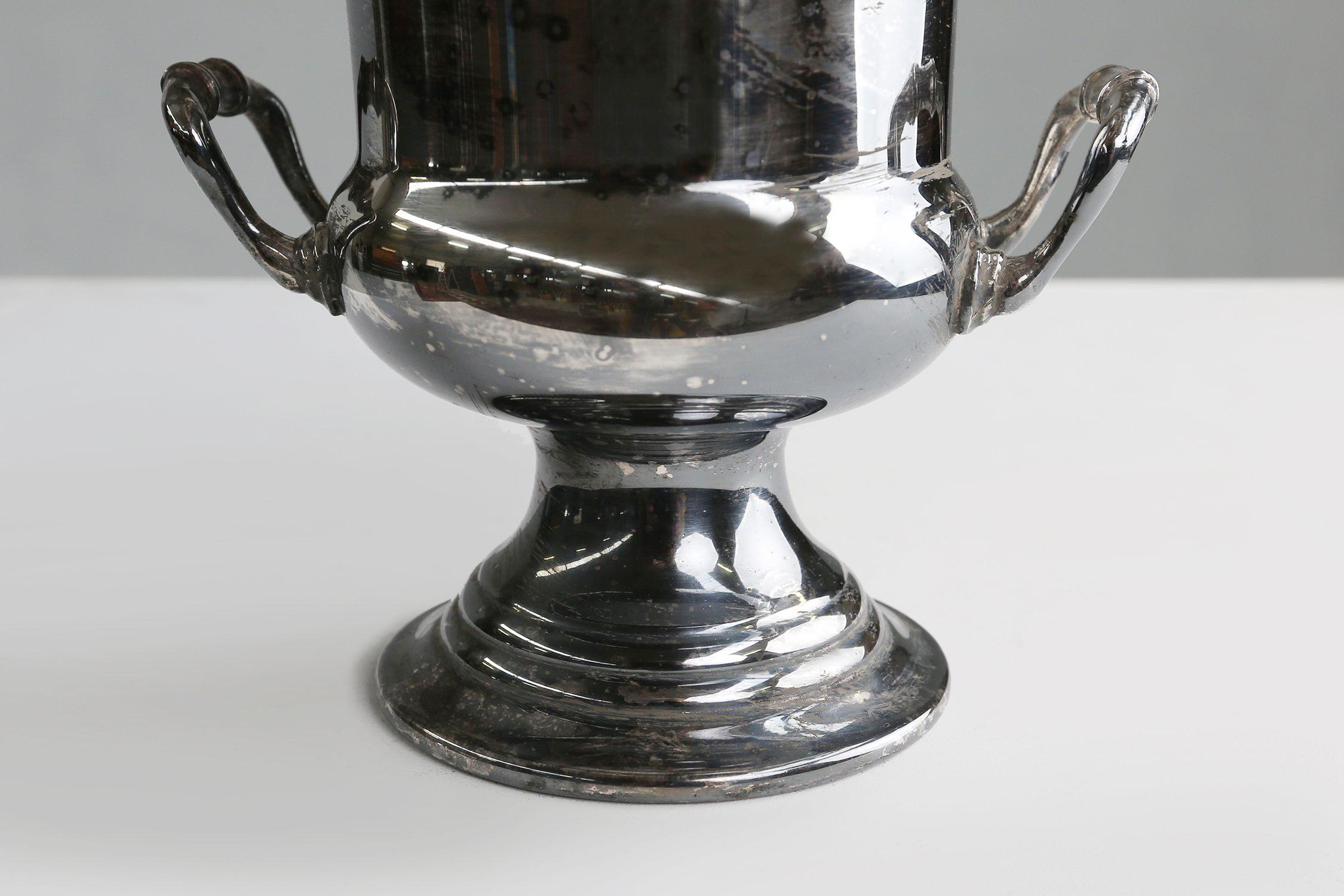 Secchiello per il ghiaccio in ottone placcato in argento Art Deco, Francia, 1900 In condizioni buone in vendita a Meulebeke, BE