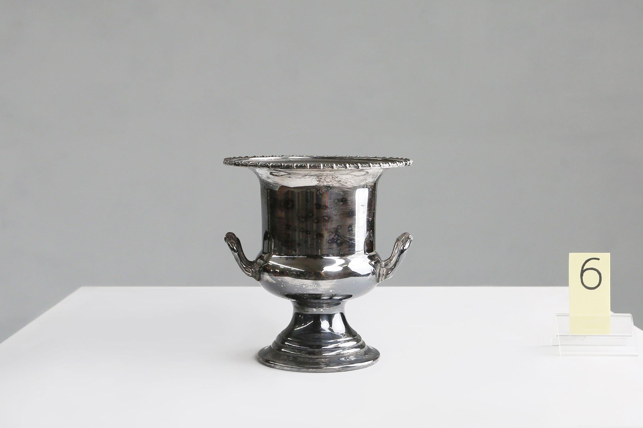 XX secolo Secchiello per il ghiaccio in ottone placcato in argento Art Deco, Francia, 1900 in vendita