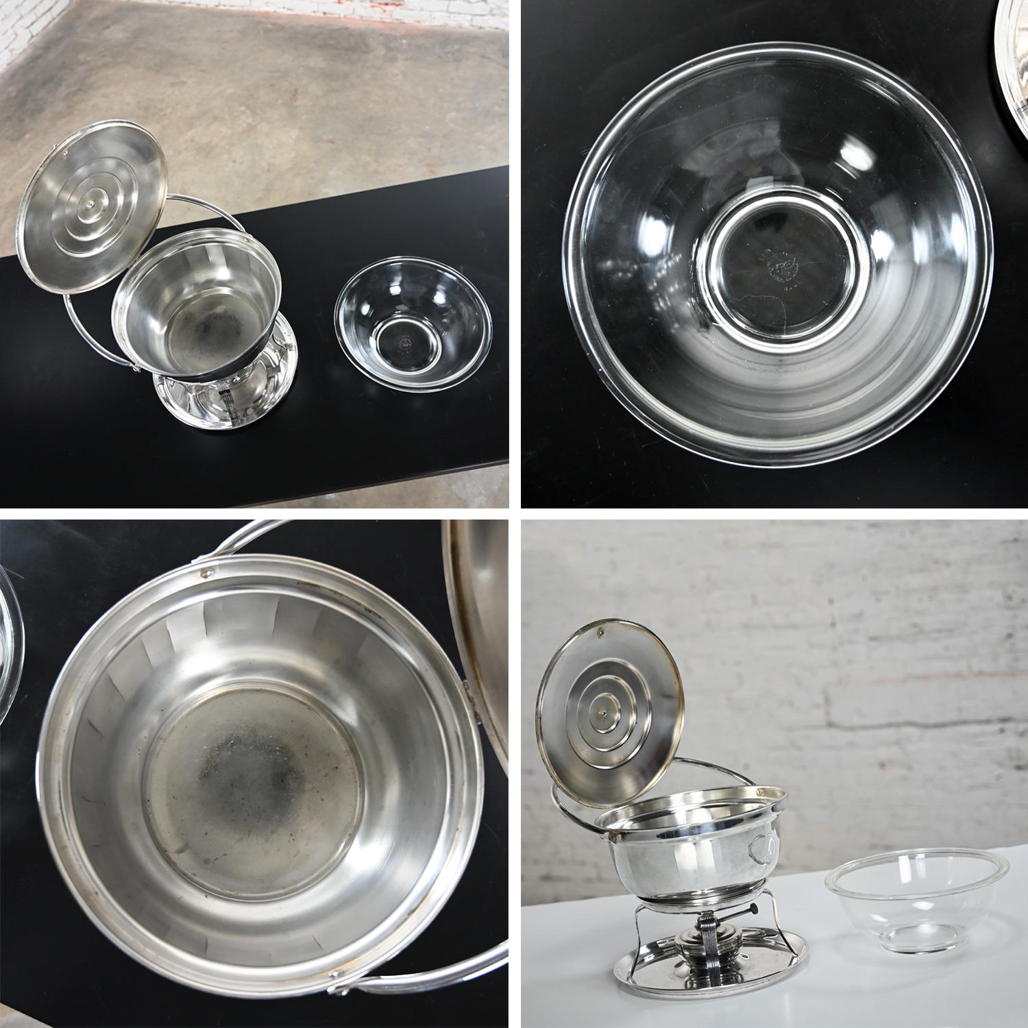 Art Deco Silver-Plated Chafing Dish Buffet Set 5 Pieces by English Silver Mfg Co en vente 12