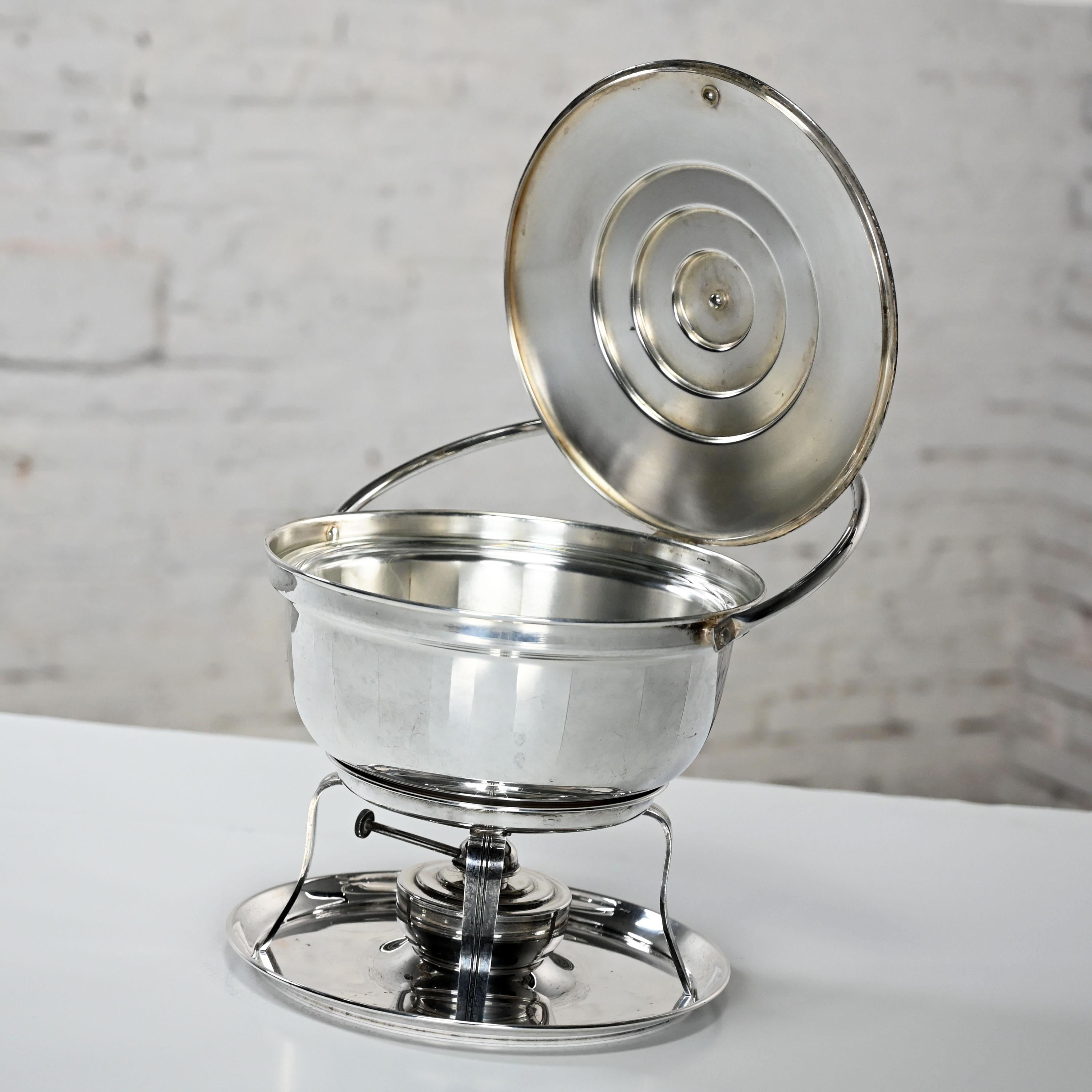 Art Deco versilbert Chafing Dish Buffet Set 5 Pieces von English Silver Mfg Co im Angebot 1