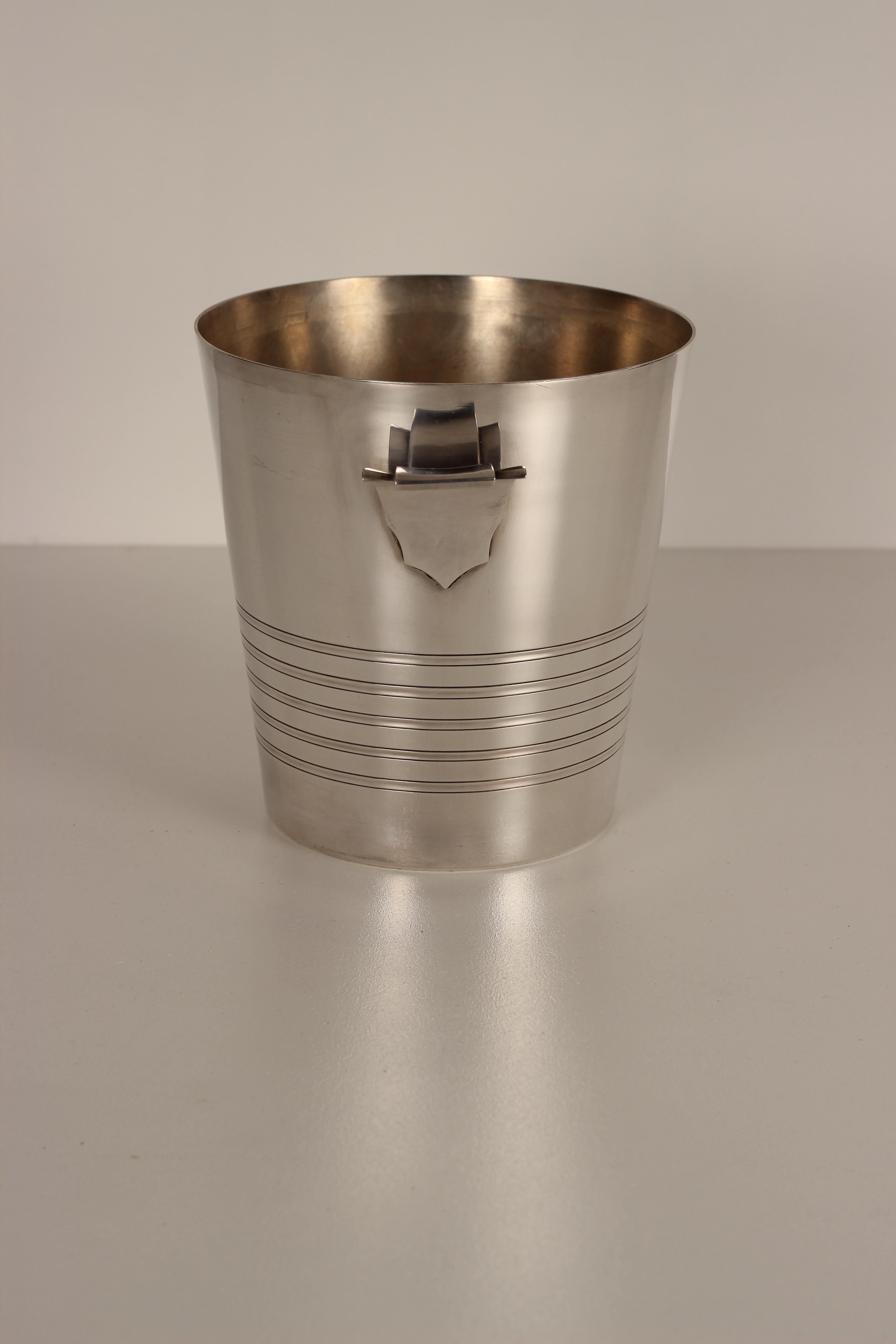 English Art Deco Silver Plated Champagne Bucket or Ice Bucket, 1930’s