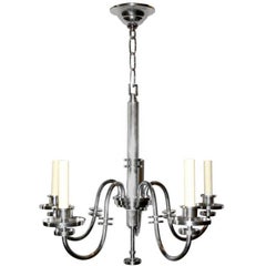 Vintage Art Deco Silver Plated Chandelier