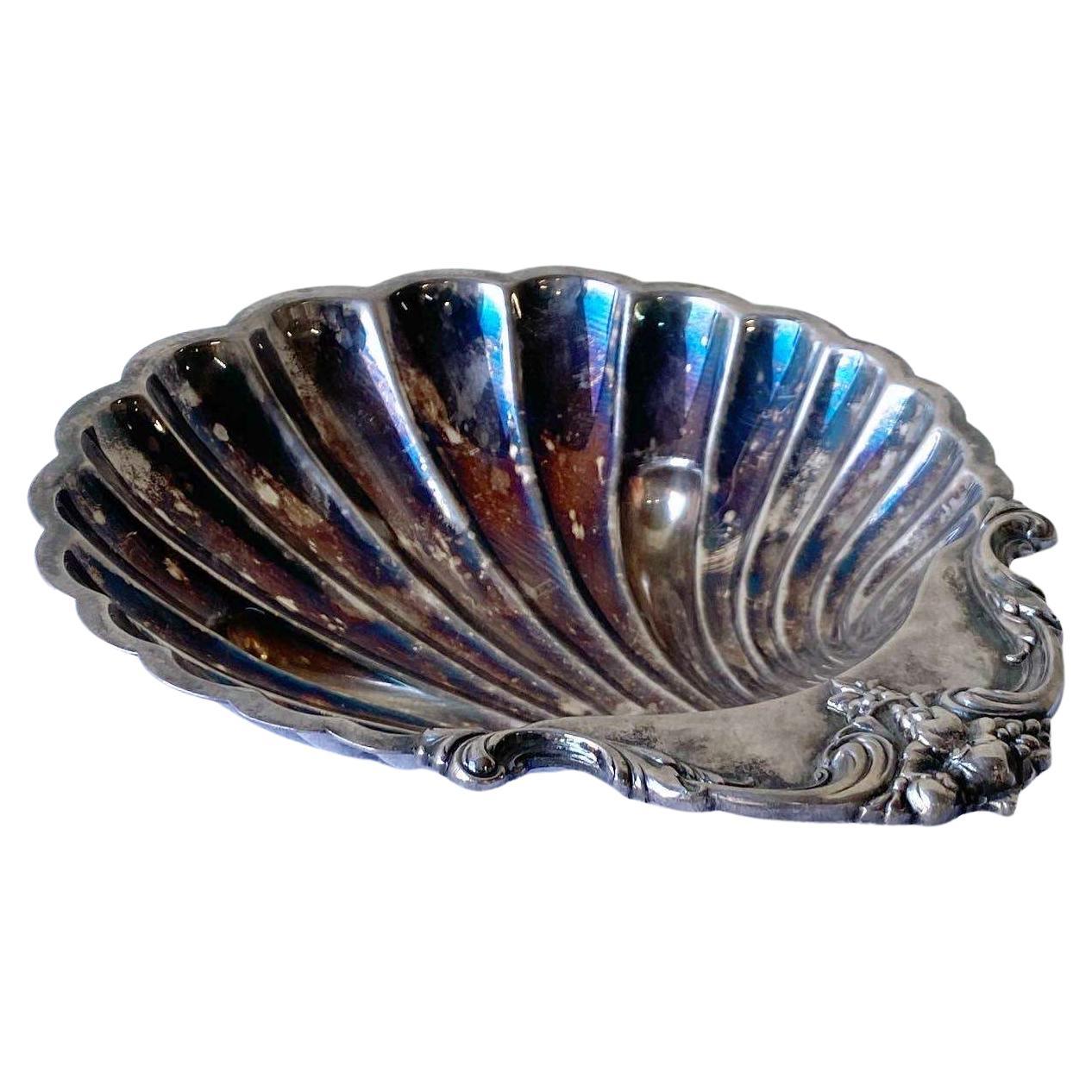 Art Deco Silver Plated Clam Shell Dish/Catch All