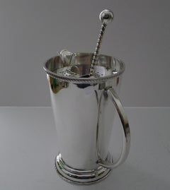 Art Deco Silver Plated Cocktail / Martini Jug and Spoon c.1940