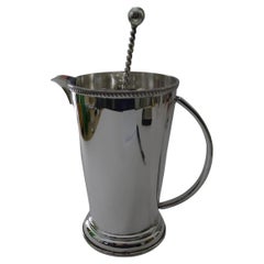 Art Deco Silver Plated Cocktail / Martini Jug and Spoon c.1940