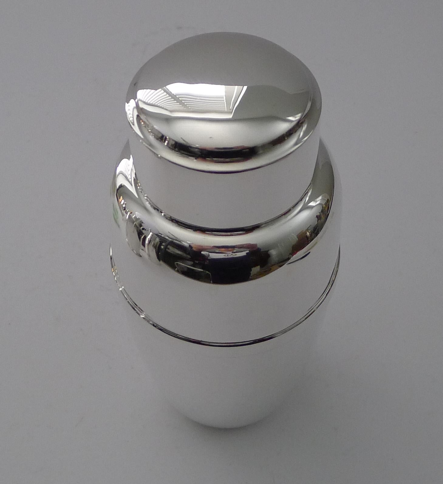 British Art Deco Silver Plated Cocktail Shaker by C S Green & Co. For Sale