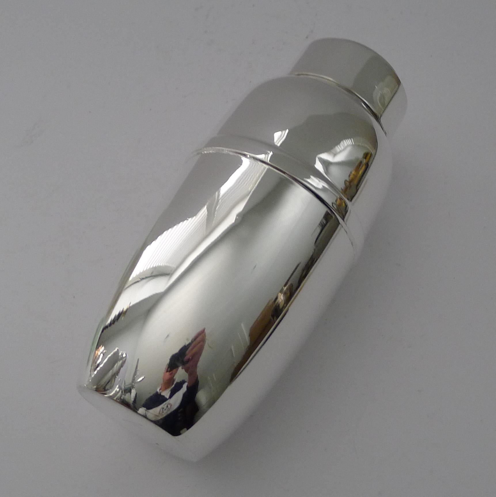 Mid-20th Century Art Deco Silver Plated Cocktail Shaker by C S Green & Co. For Sale